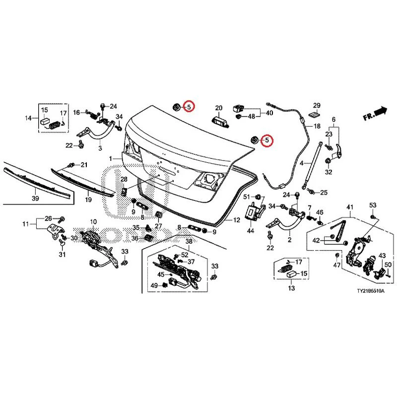 [NEW] JDM HONDA LEGEND HYBRID KC2 2016 Trunk Lid GENUINE OEM - Image 6