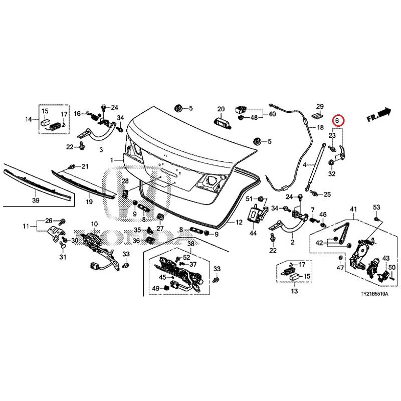 [NEW] JDM HONDA LEGEND HYBRID KC2 2016 Trunk Lid GENUINE OEM - Image 7