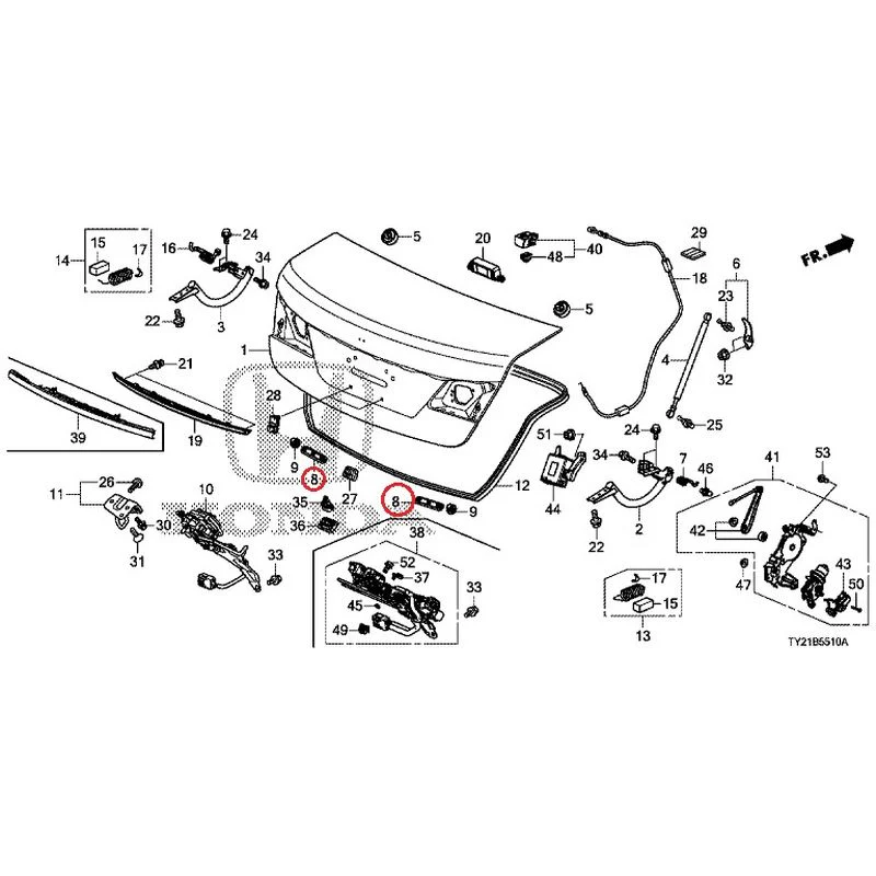 [NEW] JDM HONDA LEGEND HYBRID KC2 2016 Trunk Lid GENUINE OEM - Image 9