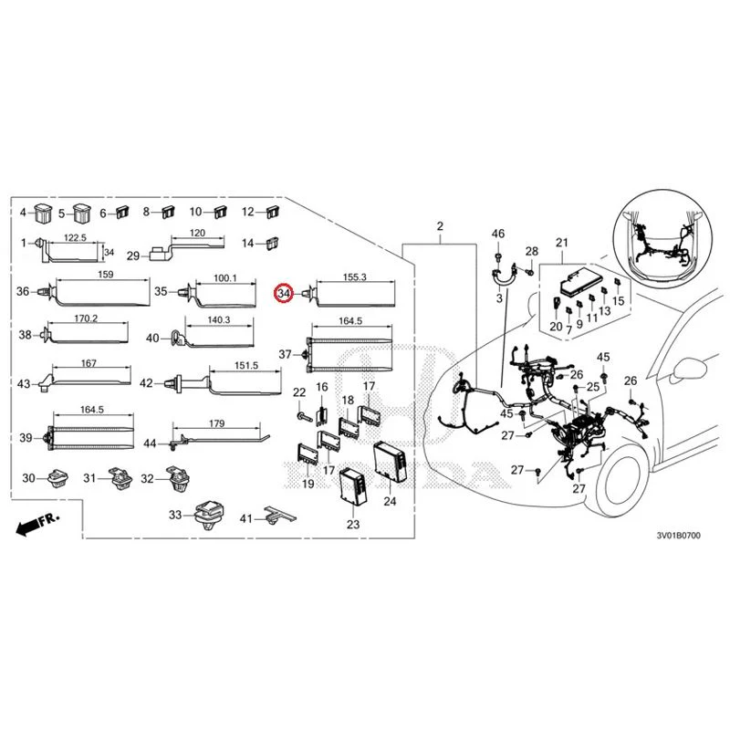 [NEW] JDM HONDA ZR-V RZ3 2023 Wiring Harness (1) GENUINE OEM - Image 35
