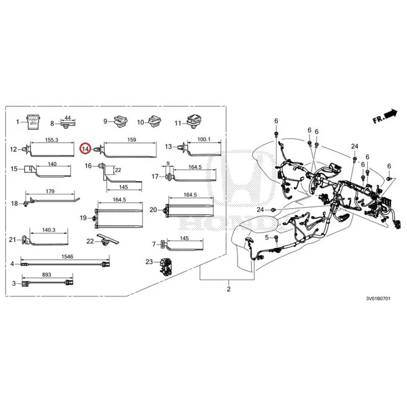 [NEW] JDM HONDA ZR-V RZ3 2023 Wiring Harness (2) GENUINE OEM - Image 14