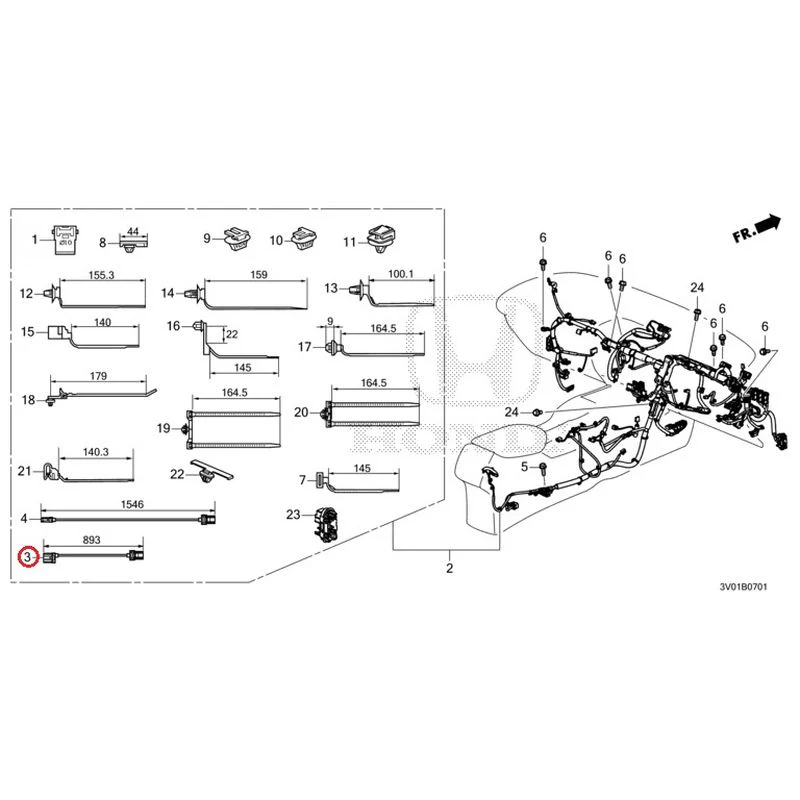 [NEW] JDM HONDA ZR-V RZ3 2023 Wiring Harness (2) GENUINE OEM - Image 4
