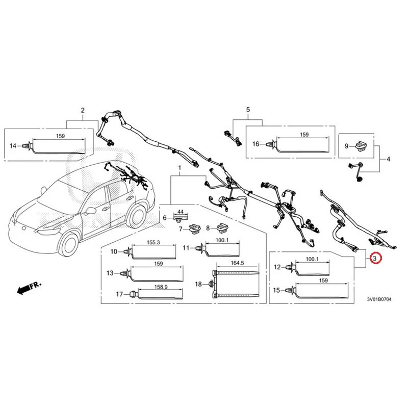 [NEW] JDM HONDA ZR-V RZ3 2023 Wire Harnesses (5) GENUINE OEM - Image 4