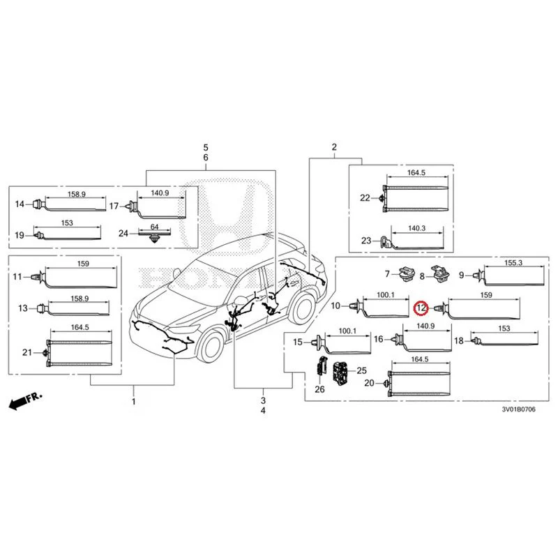 [NEW] JDM HONDA ZR-V RZ3 2023 Wire Harnesses (7) GENUINE OEM - Image 13