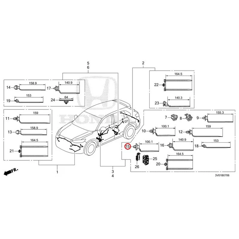 [NEW] JDM HONDA ZR-V RZ3 2023 Wire Harnesses (7) GENUINE OEM - Image 16