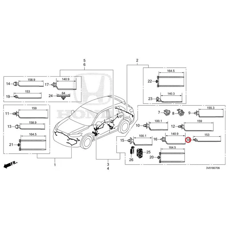 [NEW] JDM HONDA ZR-V RZ3 2023 Wire Harnesses (7) GENUINE OEM - Image 19