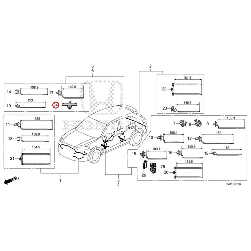 [NEW] JDM HONDA ZR-V RZ3 2023 Wire Harnesses (7) GENUINE OEM - Image 25