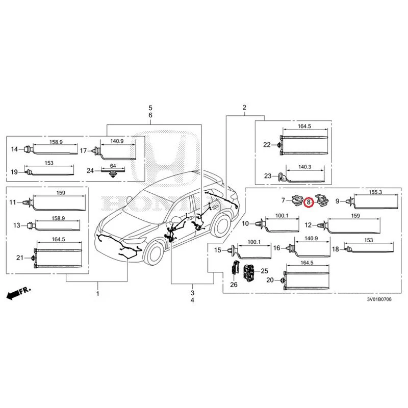 [NEW] JDM HONDA ZR-V RZ3 2023 Wire Harnesses (7) GENUINE OEM - Image 9