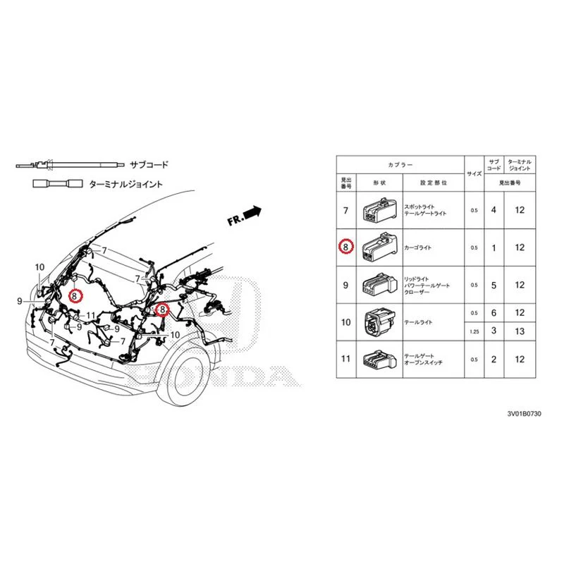 [NEW] JDM HONDA ZR-V RZ3 2023 Electrical Connector (Rear) GENUINE OEM - Image 9