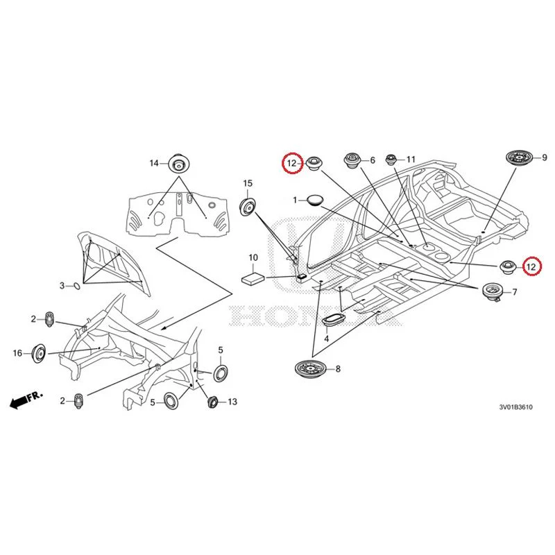 [NEW] JDM HONDA ZR-V RZ3 2023 Grommets (Front) GENUINE OEM - Image 13