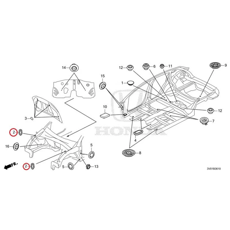 [NEW] JDM HONDA ZR-V RZ3 2023 Grommets (Front) GENUINE OEM - Image 3