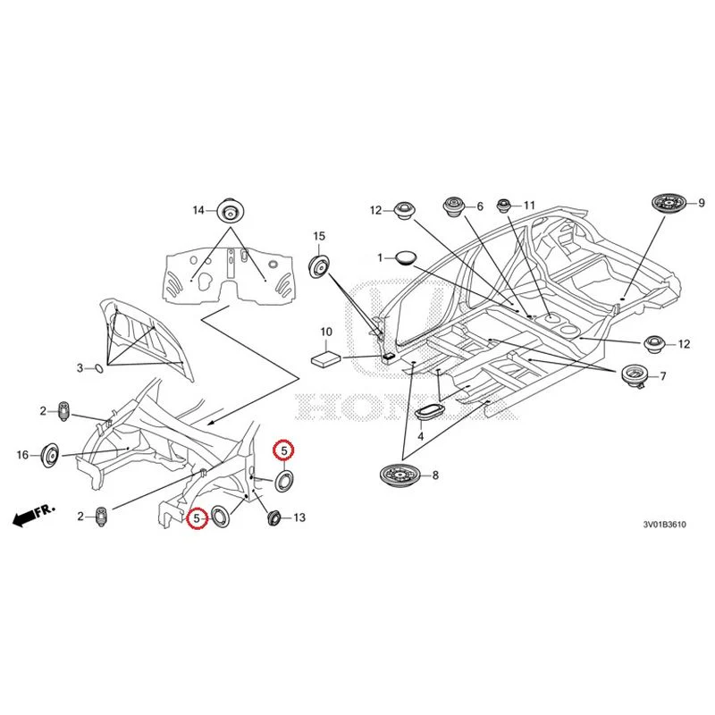[NEW] JDM HONDA ZR-V RZ3 2023 Grommets (Front) GENUINE OEM - Image 6