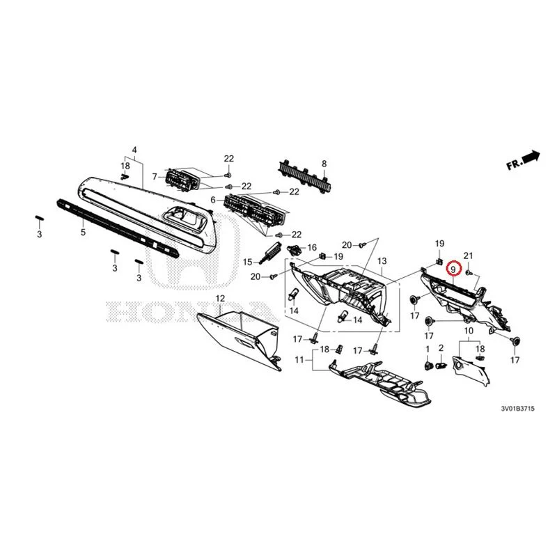 [NEW] JDM HONDA ZR-V RZ3 2023 Instrument panel garnish (passenger side) GENUINE OEM - Image 10