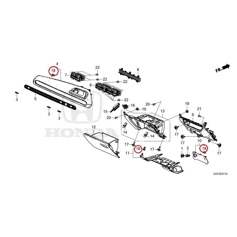 [NEW] JDM HONDA ZR-V RZ3 2023 Instrument panel garnish (passenger side) GENUINE OEM - Image 19