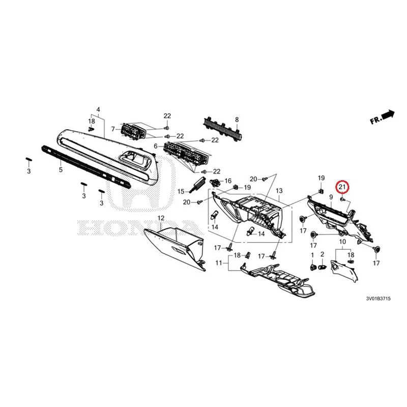 [NEW] JDM HONDA ZR-V RZ3 2023 Instrument panel garnish (passenger side) GENUINE OEM - Image 22