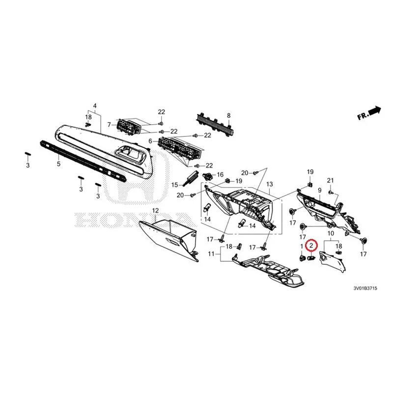 [NEW] JDM HONDA ZR-V RZ3 2023 Instrument panel garnish (passenger side) GENUINE OEM - Image 3