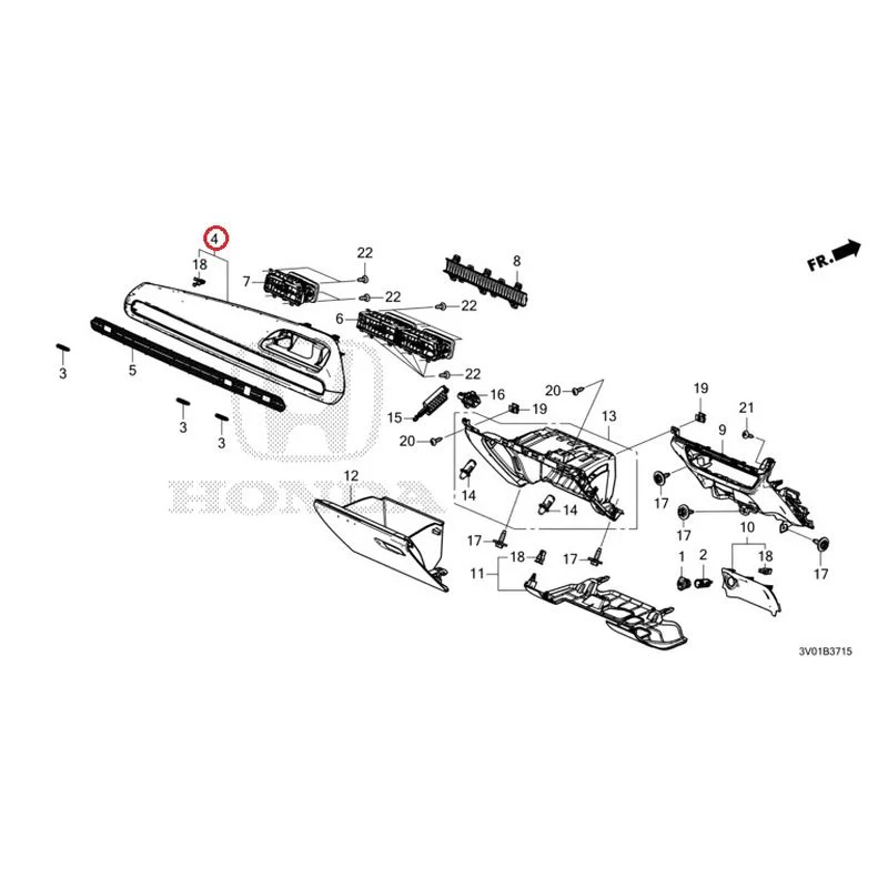 [NEW] JDM HONDA ZR-V RZ3 2023 Instrument panel garnish (passenger side) GENUINE OEM - Image 5