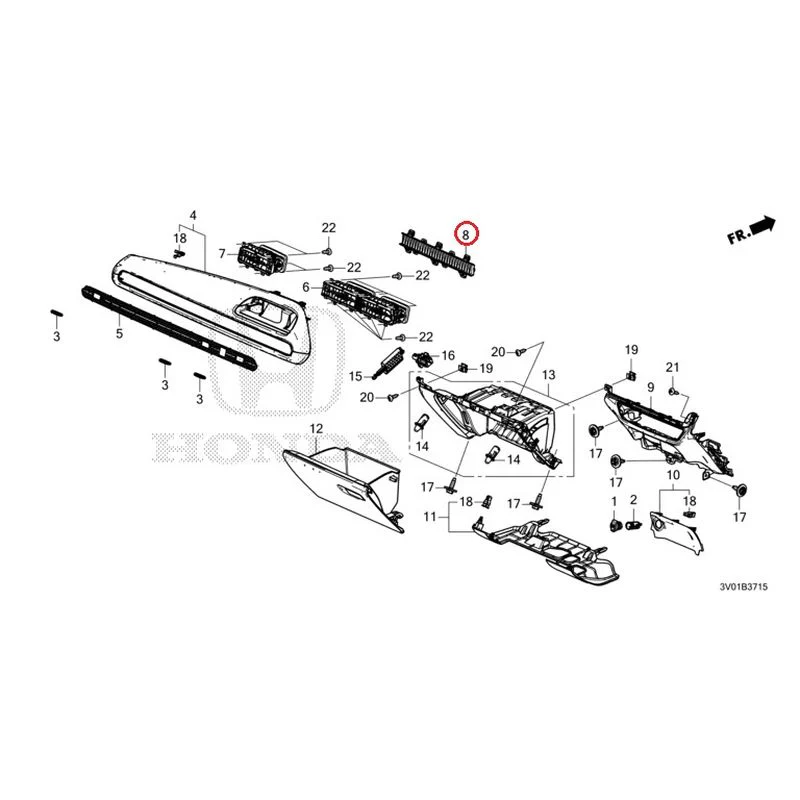 [NEW] JDM HONDA ZR-V RZ3 2023 Instrument panel garnish (passenger side) GENUINE OEM - Image 9