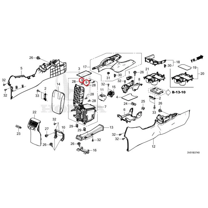 [NEW] JDM HONDA ZR-V RZ3 2023 Console GENUINE OEM - Image 10