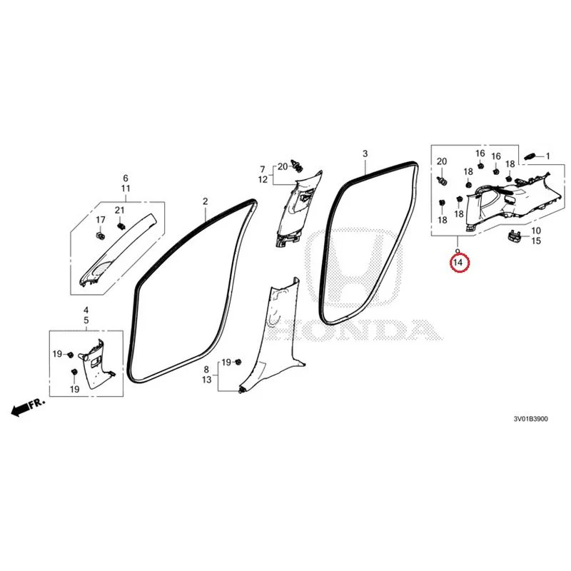 [NEW] JDM HONDA ZR-V RZ3 2023 Pillar Garnish GENUINE OEM - Image 15