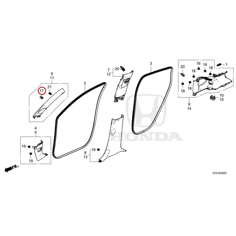 [NEW] JDM HONDA ZR-V RZ3 2023 Pillar Garnish GENUINE OEM - Image 18