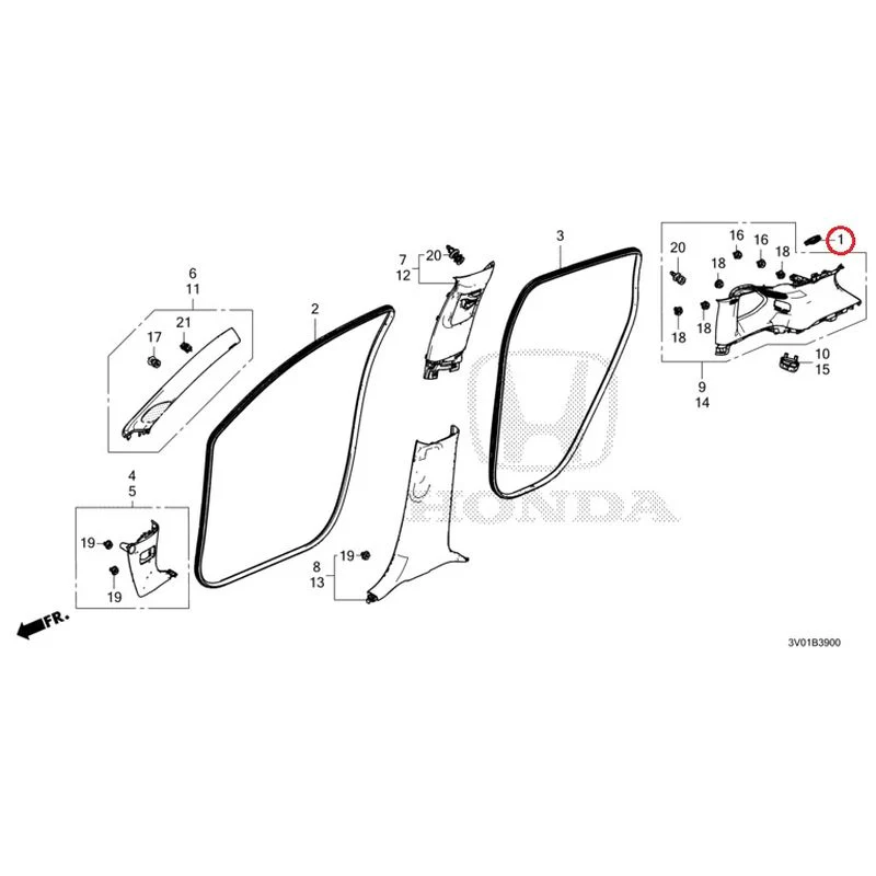[NEW] JDM HONDA ZR-V RZ3 2023 Pillar Garnish GENUINE OEM - Image 2