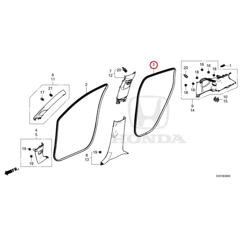 [NEW] JDM HONDA ZR-V RZ3 2023 Pillar Garnish GENUINE OEM - Image 4