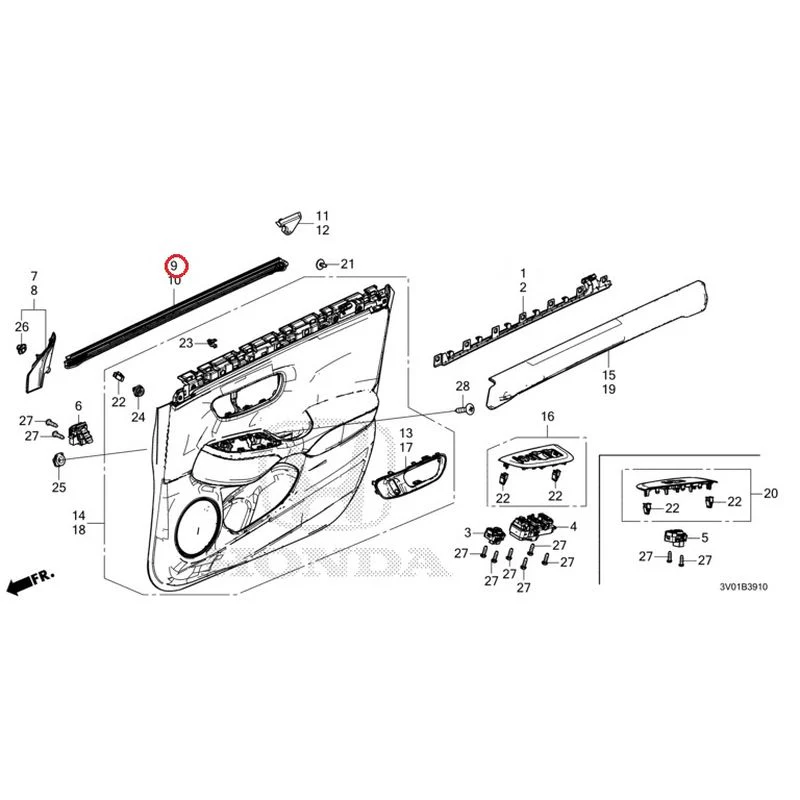 [NEW] JDM HONDA ZR-V RZ3 2023 Front Door Lining GENUINE OEM - Image 10
