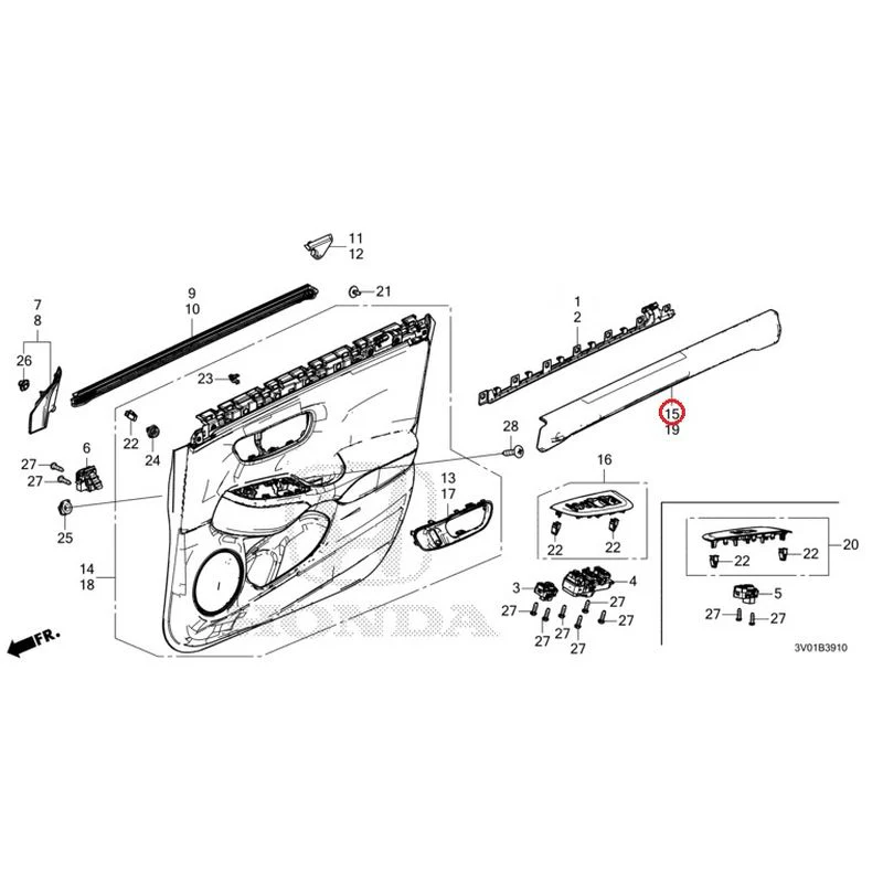 [NEW] JDM HONDA ZR-V RZ3 2023 Front Door Lining GENUINE OEM - Image 16