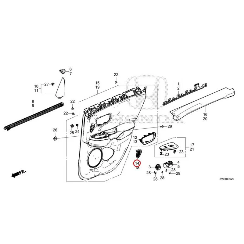 [NEW] JDM HONDA ZR-V RZ3 2023 Rear Door Lining GENUINE OEM - Image 14