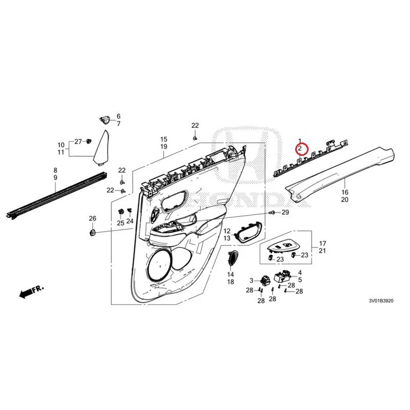 [NEW] JDM HONDA ZR-V RZ3 2023 Rear Door Lining GENUINE OEM - Image 3
