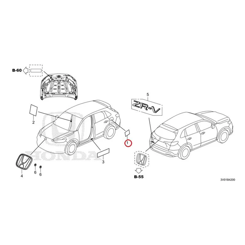 [NEW] JDM HONDA ZR-V RZ3 2023 Emblem/Caution Label GENUINE OEM - Image 2