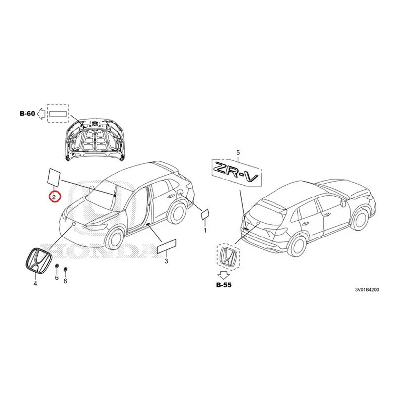 [NEW] JDM HONDA ZR-V RZ3 2023 Emblem/Caution Label GENUINE OEM - Image 4