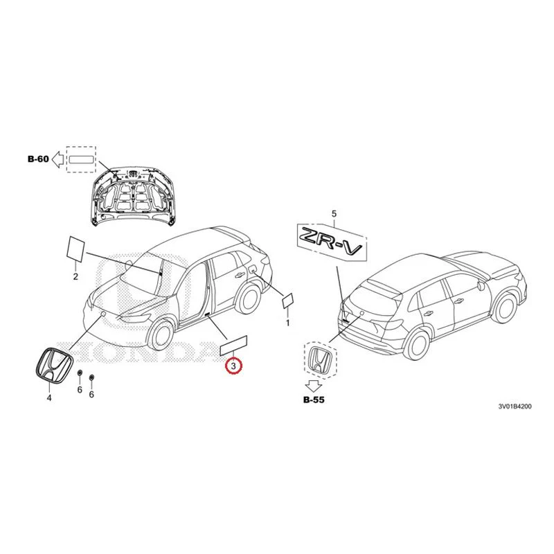 [NEW] JDM HONDA ZR-V RZ3 2023 Emblem/Caution Label GENUINE OEM - Image 5