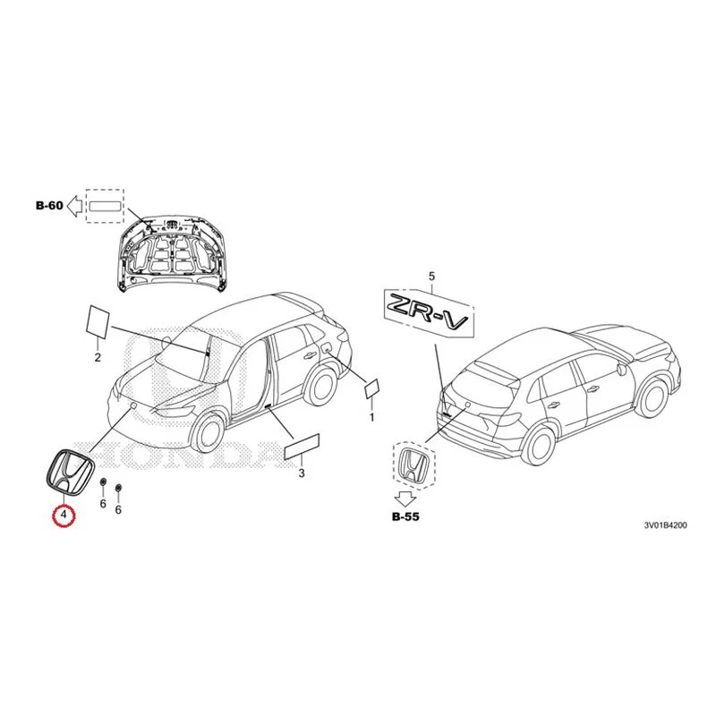 [NEW] JDM HONDA ZR-V RZ3 2023 Emblem/Caution Label GENUINE OEM - Image 6
