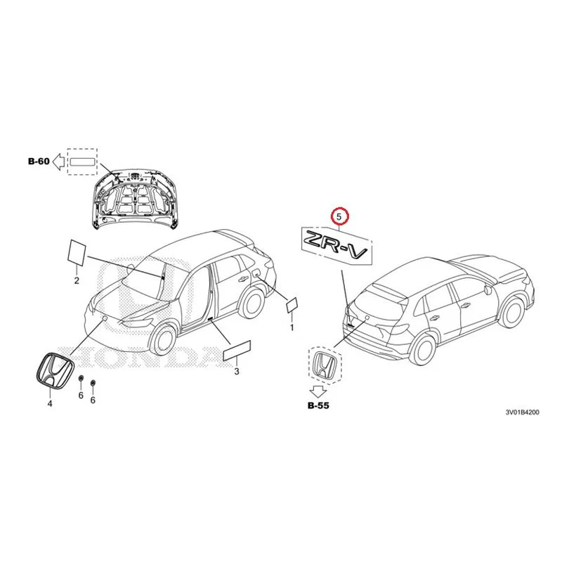 [NEW] JDM HONDA ZR-V RZ3 2023 Emblem/Caution Label GENUINE OEM - Image 7