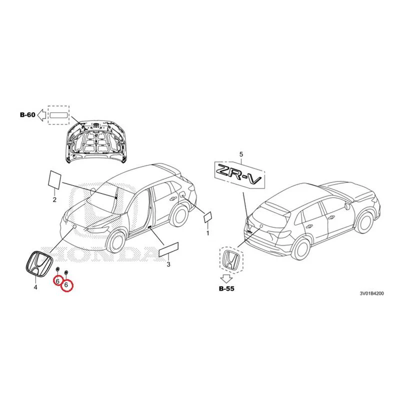 [NEW] JDM HONDA ZR-V RZ3 2023 Emblem/Caution Label GENUINE OEM - Image 8