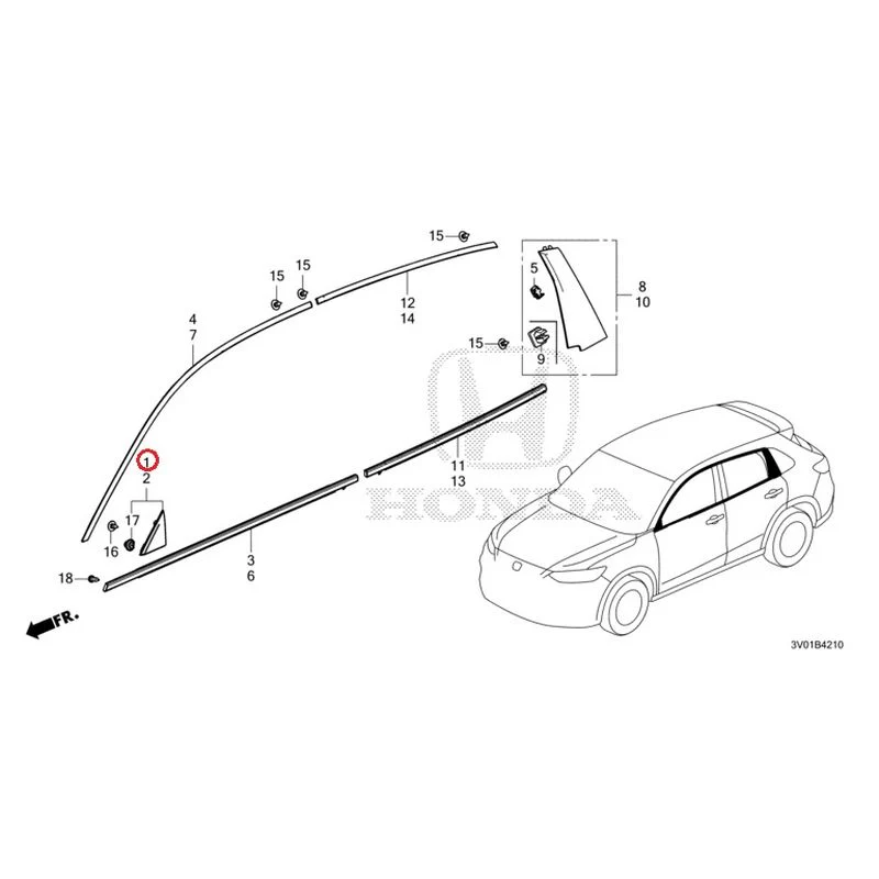 [NEW] JDM HONDA ZR-V RZ3 2023 Molding GENUINE OEM - Image 2