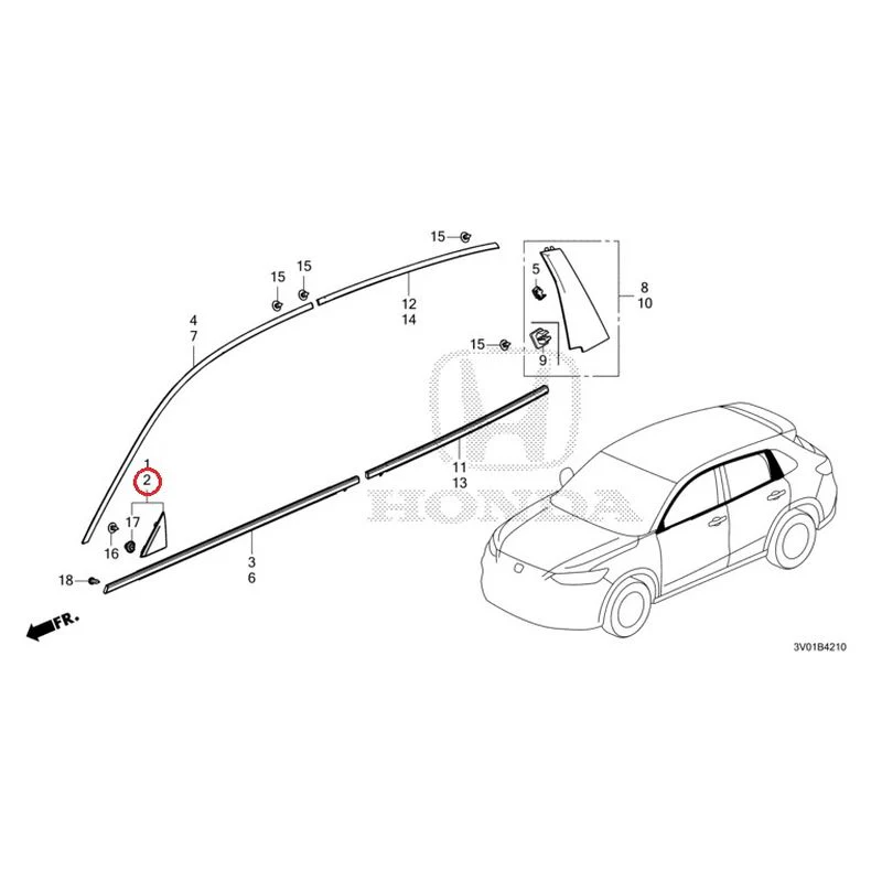 [NEW] JDM HONDA ZR-V RZ3 2023 Molding GENUINE OEM - Image 3