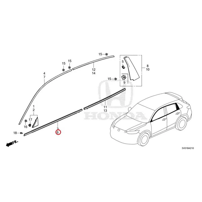 [NEW] JDM HONDA ZR-V RZ3 2023 Molding GENUINE OEM - Image 7