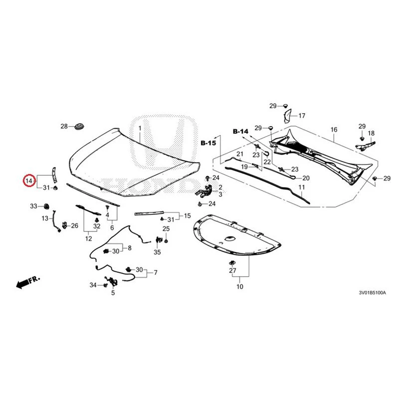 [NEW] JDM HONDA ZR-V RZ3 2023 Hood GENUINE OEM - Image 16