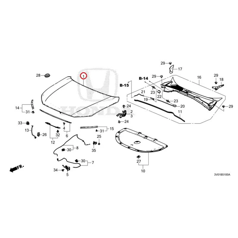 [NEW] JDM HONDA ZR-V RZ3 2023 Hood GENUINE OEM - Image 2