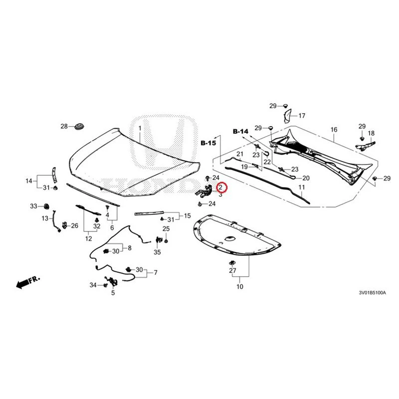 [NEW] JDM HONDA ZR-V RZ3 2023 Hood GENUINE OEM - Image 3