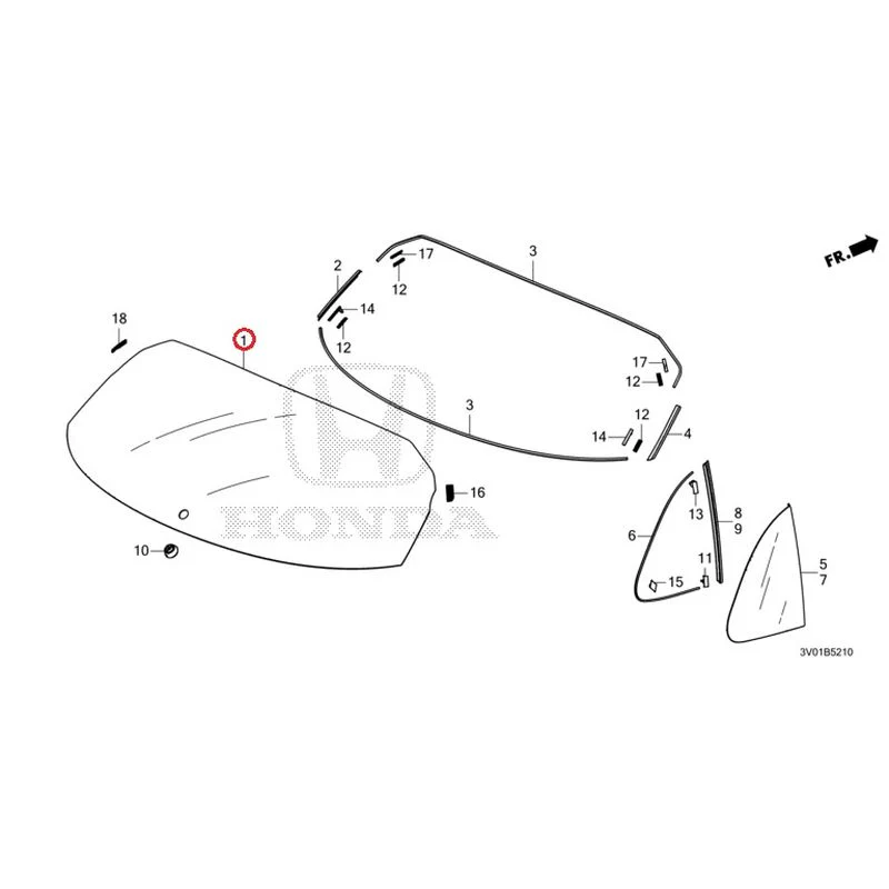 [NEW] JDM HONDA ZR-V RZ3 2023 Rear Windshield Glass/Quarter Windows GENUINE OEM - Image 2