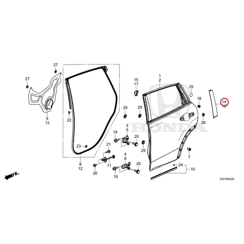 [NEW] JDM HONDA ZR-V RZ3 2023 Rear Door Panel GENUINE OEM - Image 15