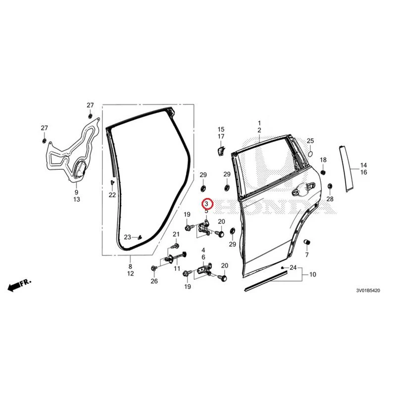 [NEW] JDM HONDA ZR-V RZ3 2023 Rear Door Panel GENUINE OEM - Image 4