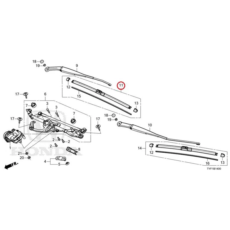 [NEW] JDM HONDA Honda e ZC7 2023 Front Windshield Wiper GENUINE OEM - Image 12