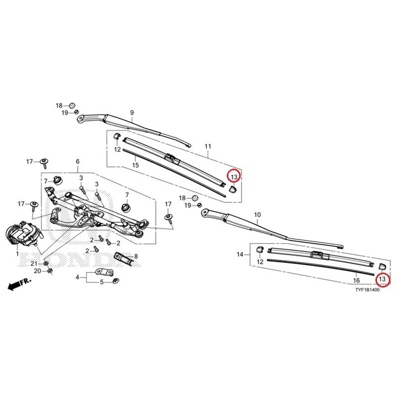 [NEW] JDM HONDA Honda e ZC7 2023 Front Windshield Wiper GENUINE OEM - Image 14