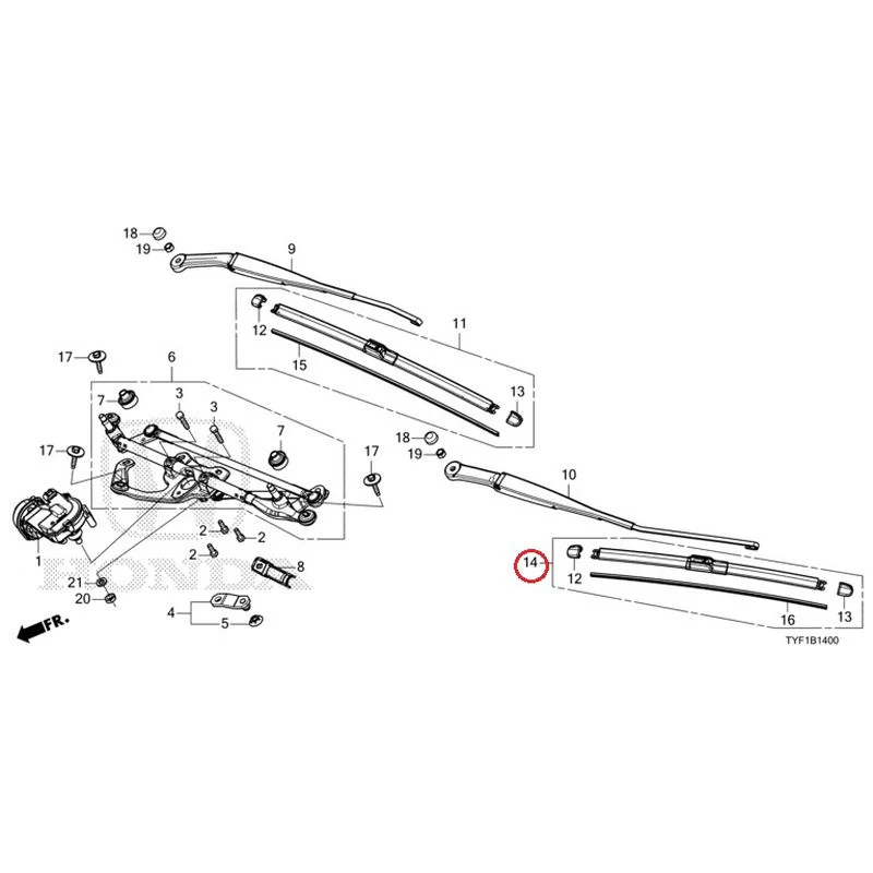 [NEW] JDM HONDA Honda e ZC7 2023 Front Windshield Wiper GENUINE OEM - Image 15