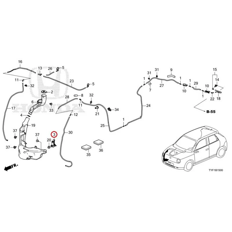 [NEW] JDM HONDA Honda e ZC7 2023 Windshield Washer GENUINE OEM - Image 4